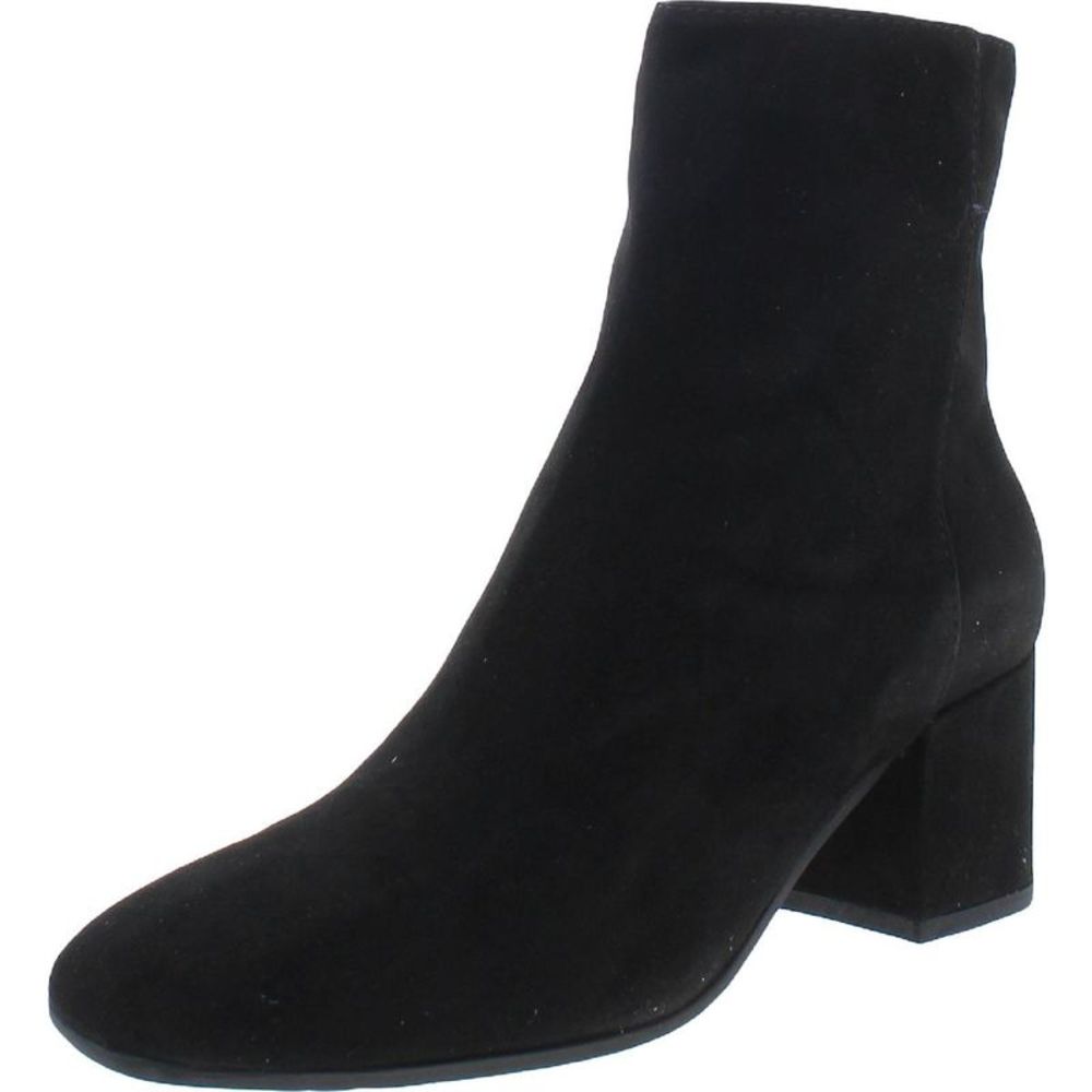Aquatalia Black Suede Block-Heel Ankle Booties
